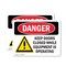 Signmission Keep Doors Closed While Equipment Operating Danger Sign, Vinyl Decal, 10in W x 7in L, 2PK OS-2PACK-DS-D-710-L-1385 - alternate 1